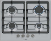 Bosch Serie 4 PGP6B5K90 Piano cottura a gas 60 cm 4 fuochi Acciaio Inox