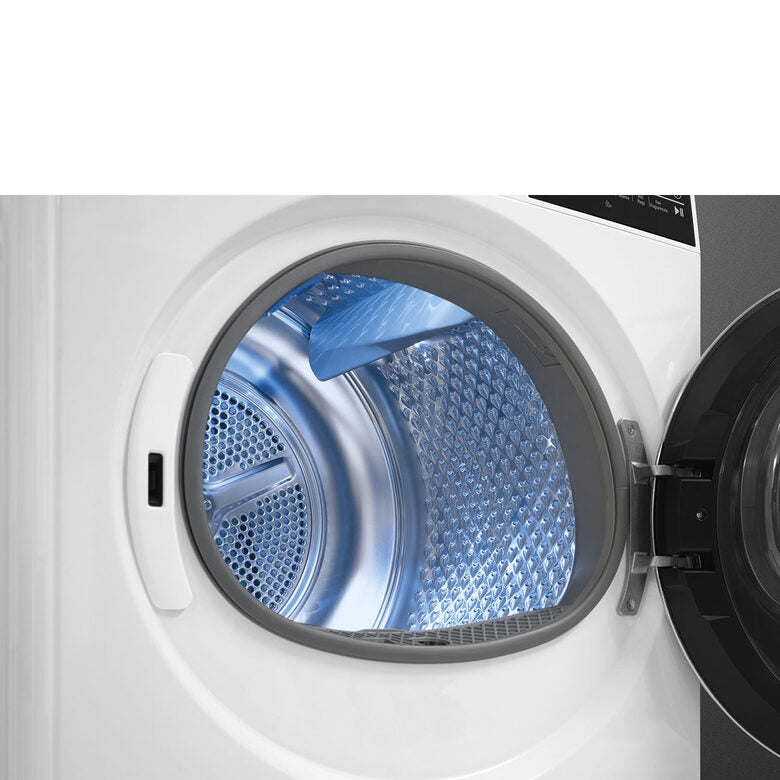 Smeg DNP08SEB Asciugatrice Libera Installazione 8 Kg, Pompa Di Calore, Manopola Touch, Classe B, 15 Programmi, Bianco