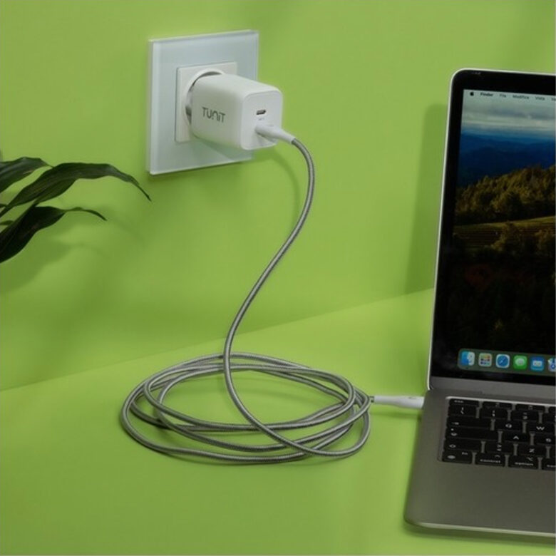 TUNIT TTCC2WH cavo USB 2 m USB C Titanio, Bianco
