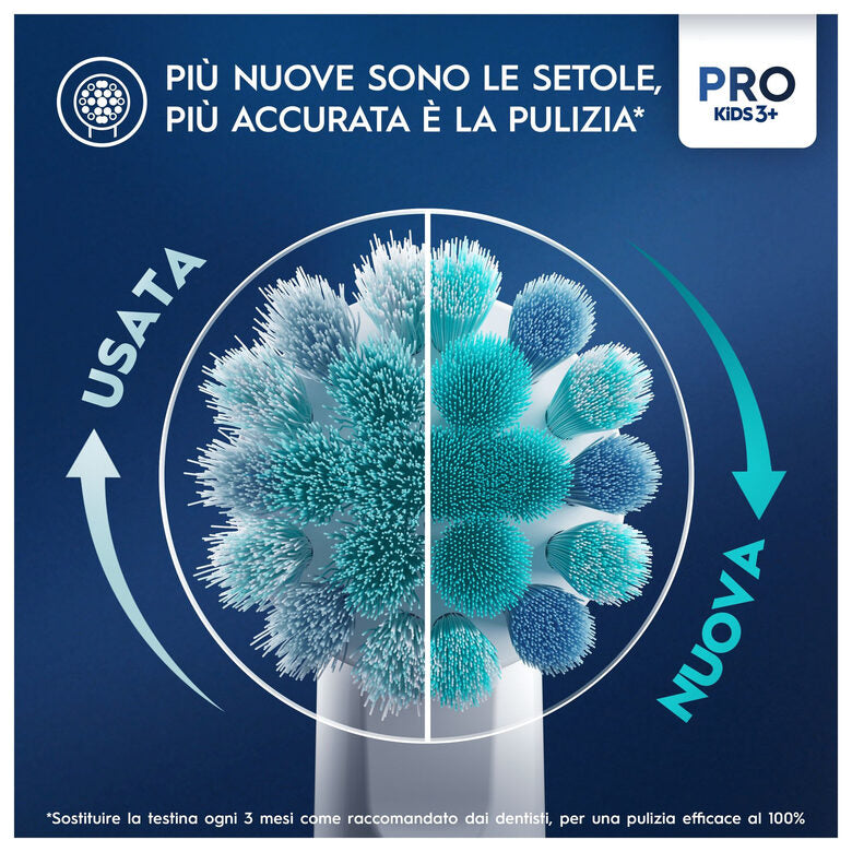 Oral-B Spazzolino Elettrico Ricaricabile Pro Kids con personaggi Marvel Spider-Man, 2 Testine, da 3 Anni In Su. 1 Spazzolino