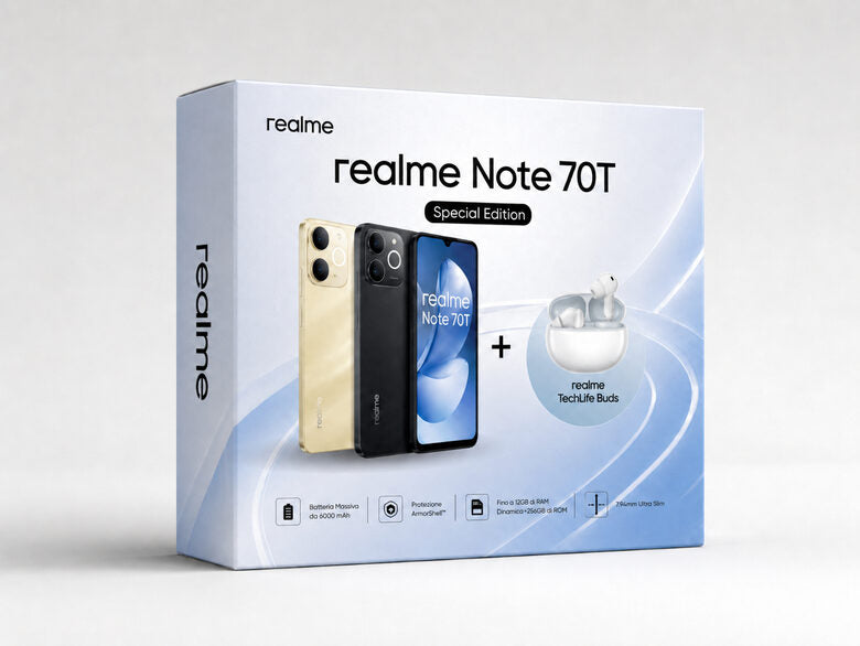 realme Note 631011009975 smartphone 17,1 cm (6.74") Doppia SIM Android 15 4G USB tipo-C 4 GB 256 GB 6000 mAh Oro