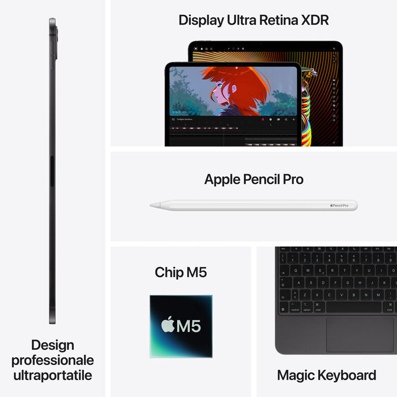 Apple iPad Pro 13" Pro Wi‑Fi + Cellular 256GB display standard Argento