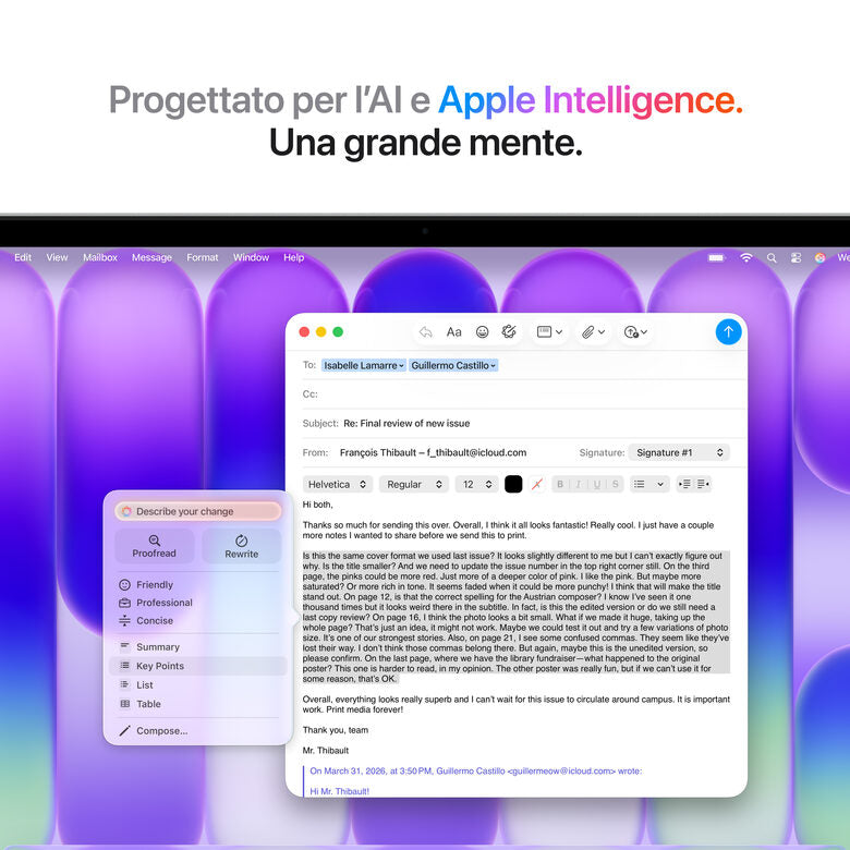 Apple MacBook Neo 13"A18 Pro chip 6‑core CPU 5‑core GPU 8GB 512GB SSD Touch ID - Argento