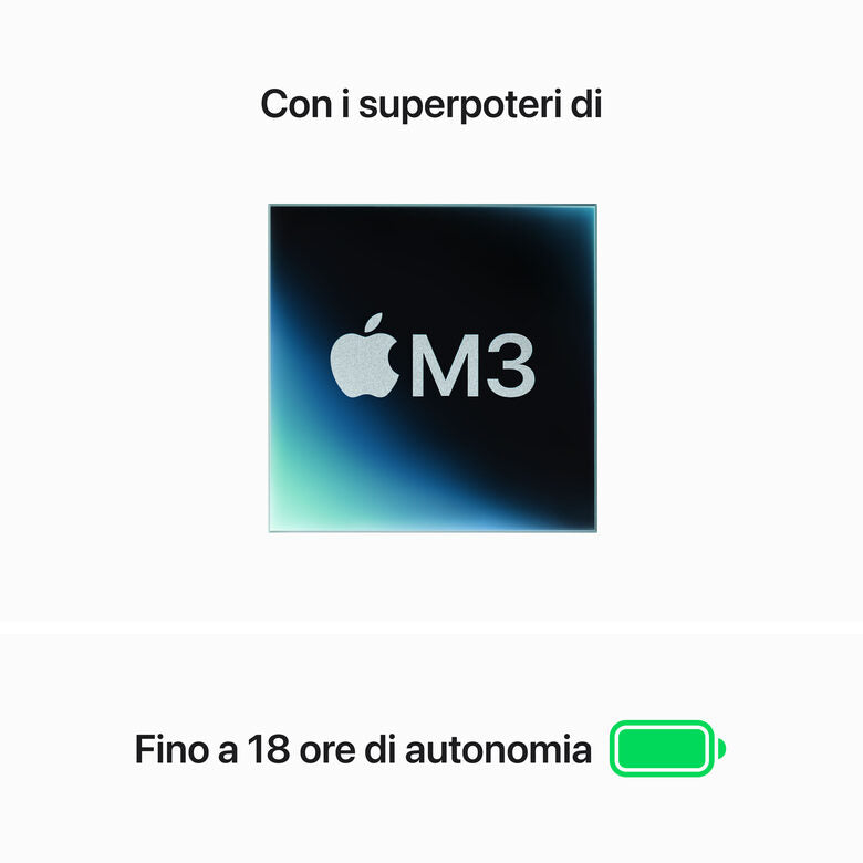 Apple MacBook Air 15": Chip M3 con CPU 8-core e GPU 10-core, 512GB SSD - Galassia