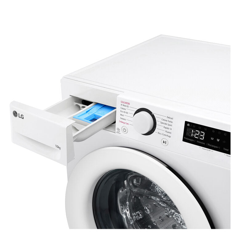 LG F4R3010NSWW Serie R3 Lavatrice A Libera Installazione 10 Kg, 1400 Giri, Lavaggio A Vapore, Allergy Care, Inverter Direct Drive, Classe A-10%, Bianco