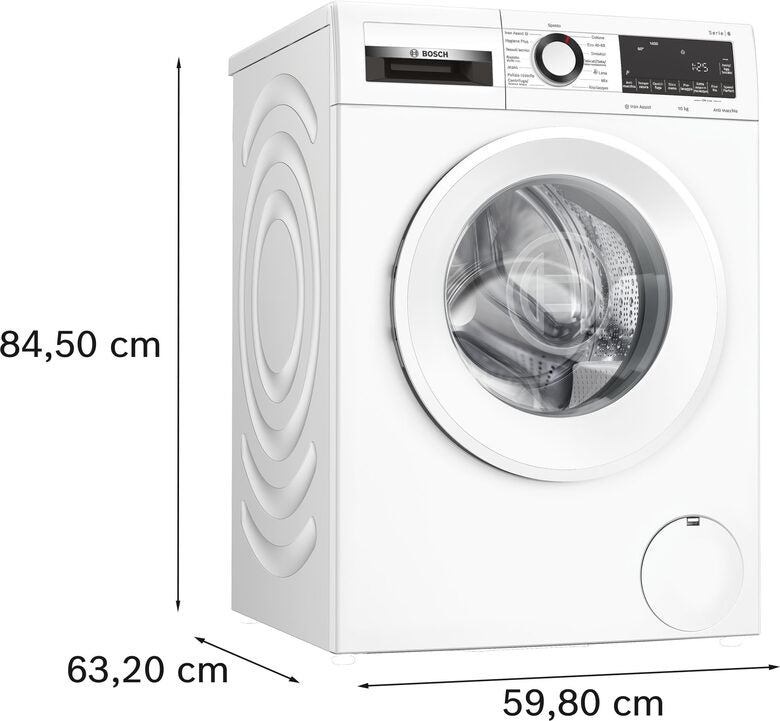Bosch WGG254Z6II Serie 6 Lavatrice A Libera Installazione 10 Kg, 1400 Giri, Activewater Plus, Iron Assist, Classe A, Bianco