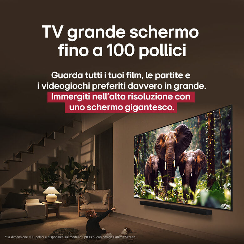 LG QNED evo AI 100'' Serie QNED86 100QNED86A6, MiniLED 4K, Dimming Pro, Dolby Vision, SMART TV 2025