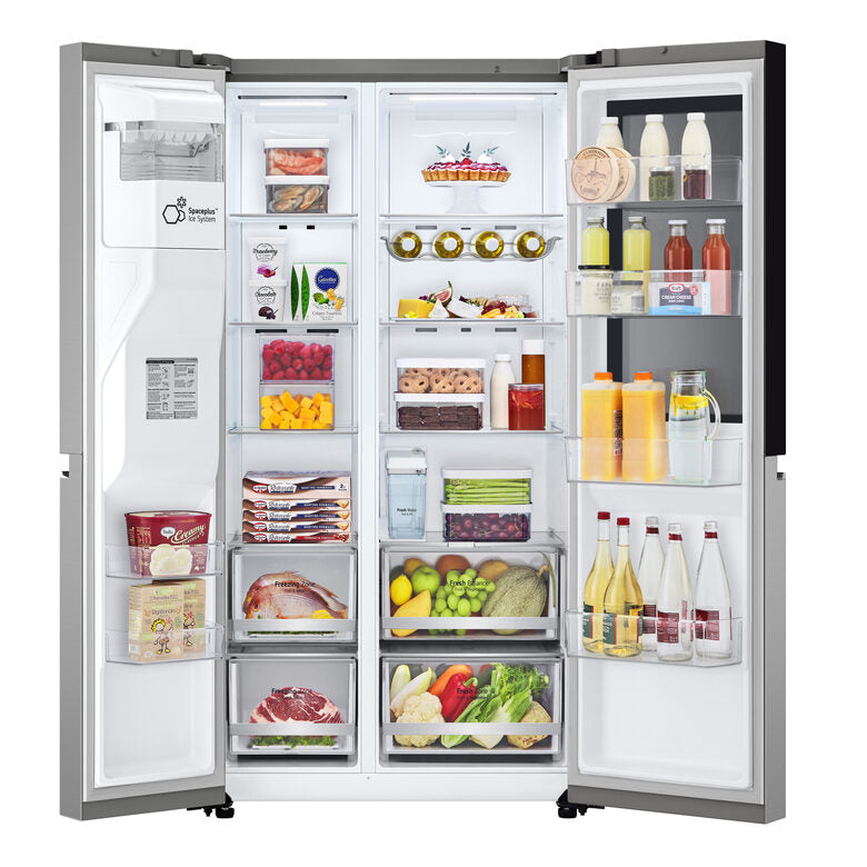 LG InstaView GSGV81PYLL Frigorifero Side-by-Side , Classe E, 635L, Wi-Fi, Senza allaccio, Door Cooling, Prime Silver