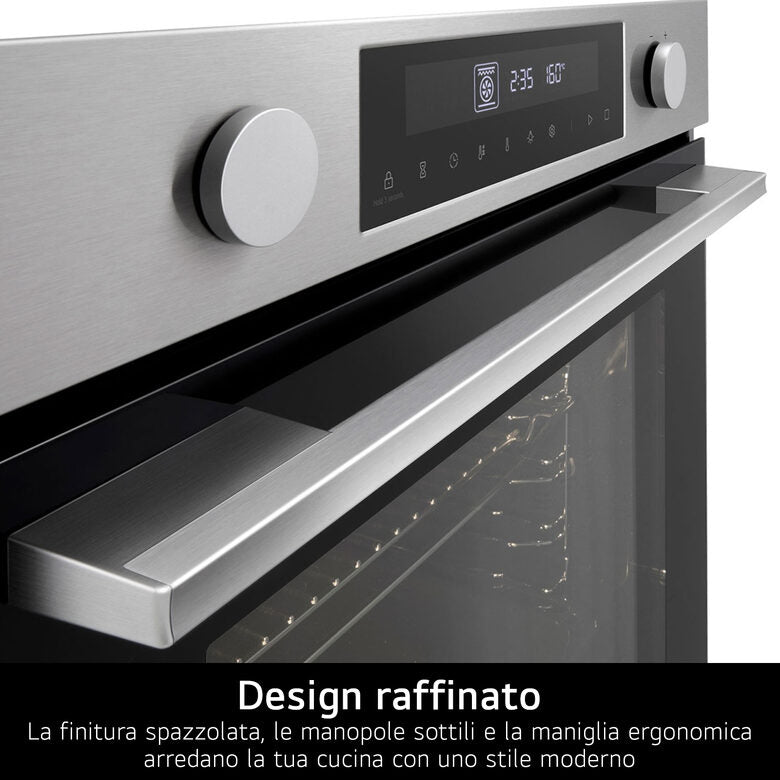 LG Forno 72L Classe A | 11 modalità di cottura, Frittura ad aria, Modalità pizza, Lievitazione, Pulizia pirolitica | Acciaio
