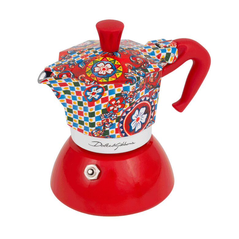 Bialetti Moka Induction Dolce&Gabbana 0,09 L Blu, Rosso, Bianco