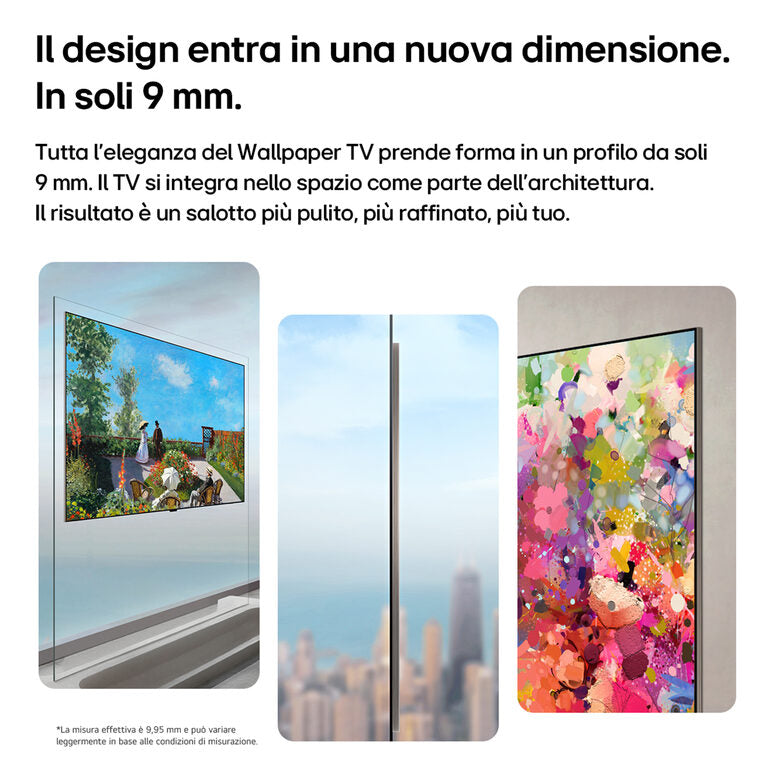 LG OLED evo AI Wallpaper TV 83'' W6 OLED83W69LA, 4K, spessore 9,9mm, True Wireless, Staffe filo muro SMART TV 2026