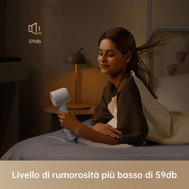 Dreame Hair Dryer Gleam Asciugacapelli ad alta velocità con motore brushless da 110.000 giri/min e 1.600 W, Grigio