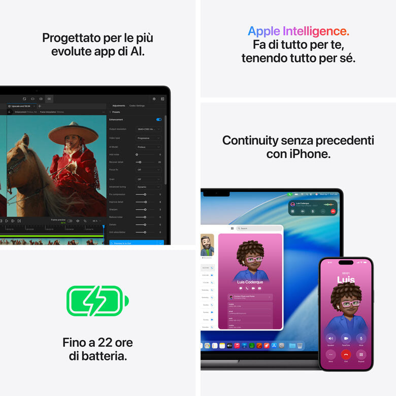 Apple MacBook Pro 16" M5 Max chip 18‑core CPU 32‑core GPU, 36GB, 2TB SSD - Nero siderale