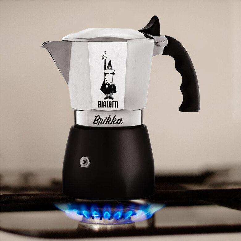 Bialetti Brikka Moka 0,1 L Nero, Acciaio inossidabile