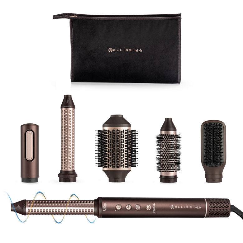 Bellissima Imetec Prodigy 11956 Styler Digitale ad Aria Calda 1200 W con 6 Accessori, Tecnologia Coanda e Ion Ceramic Hi-Pro