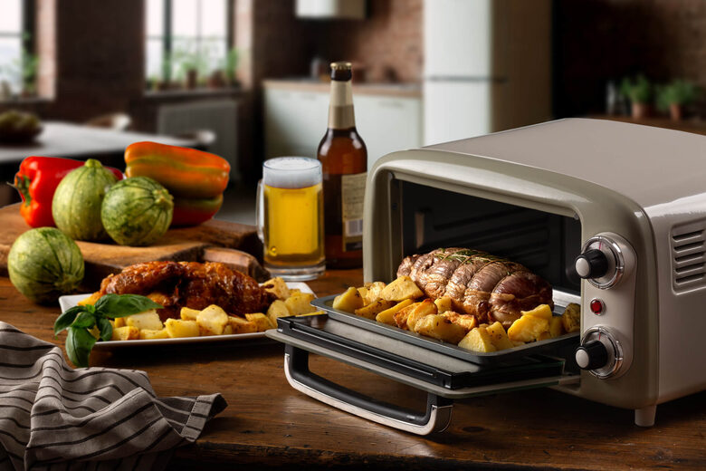 Ariete 3919 Forno Elettrico Vintage, 800W, Capacità 10L, Doppio vetro, Retrò, Beige