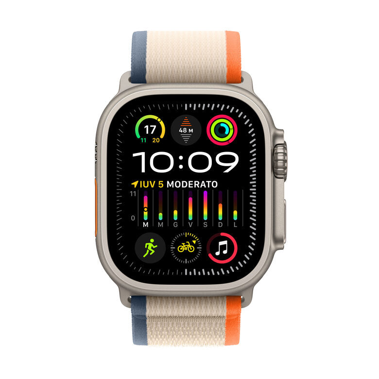Apple Watch Ultra 2 GPS + Cellular, Cassa 49m in Titanio con Arancione/Beige Trail Loop - M/L