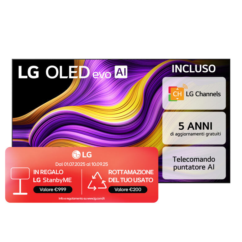 LG OLED evo AI OLED83G54LW Televisione Serie G5 83 Pollici 4K, α11 Gen2, Brightness Booster Ultimate, 60W, 4 HDMI 165Hz, Smart TV 2025