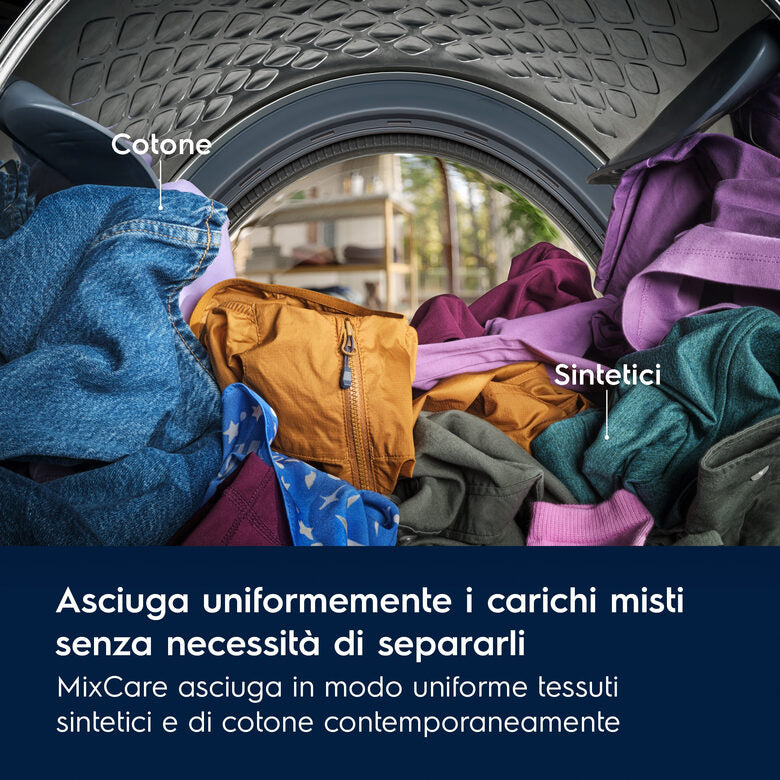 Electrolux EW7H39B Asciugatrice A Libera Installazione 9 Kg, DelicateCare, MixCare, SensiCare, Classe B, Bianco