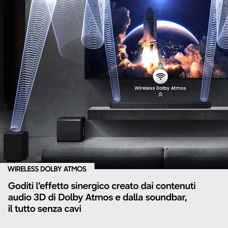 Samsung Soundbar HW-Q930H/XC, Audio 9.1.4 canali, potenza 580W, Active Voice Amplifier Pro, Bluetooth 5.3, Q-Symphony, Wireless Dolby Atmos, 2026