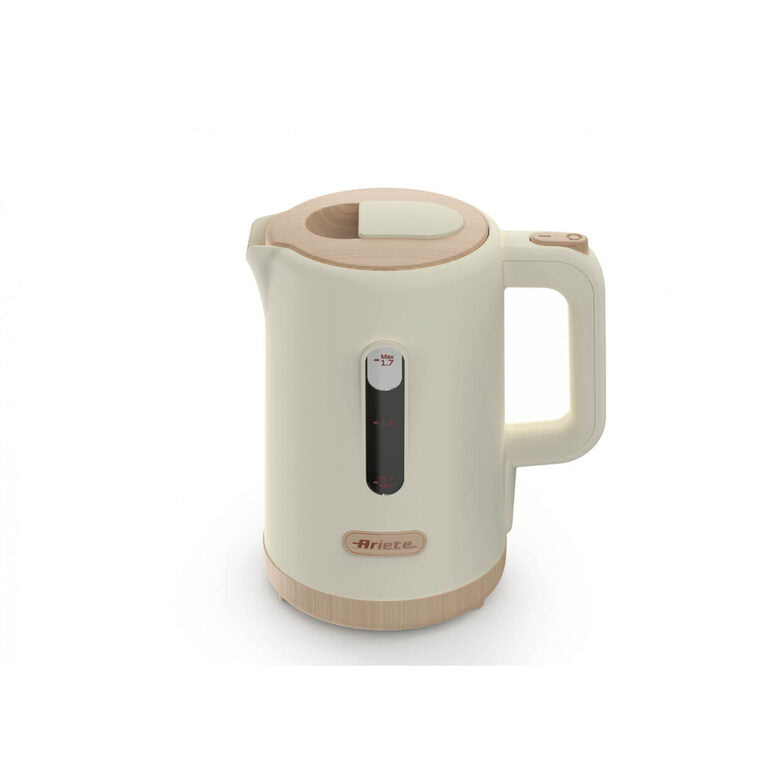 Ariete 2846 Bollitore Breakfast Wood, Bollitore Elettrico Cucina, 2200W, Capacità 1.7L, Effetto Legno, Base Cordless 360°, Spegnimento Automatico, Beige