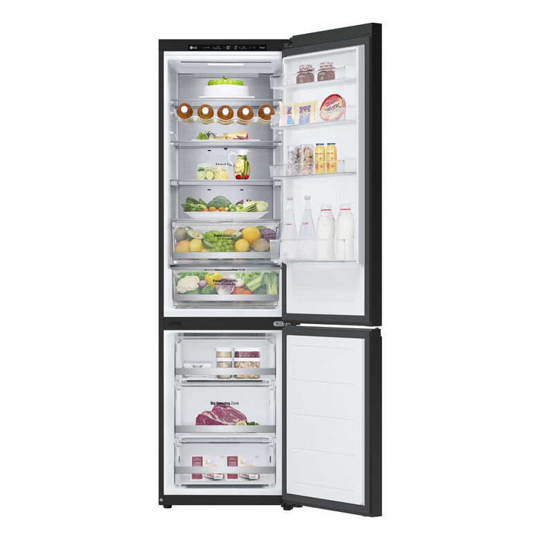 LG GBB72BM9DQ Frigorifero combinato, Classe D, 387L, Wi-Fi, Wine Rack, Vetro bianco satin