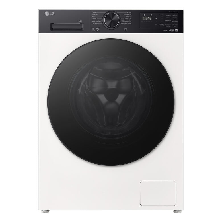 LG F4NX5009THB Lavatrice Slim A Libera Installazione 9 Kg, AI Intelligente, 1400 Giri, Classe A-40%, Ivory White/nero