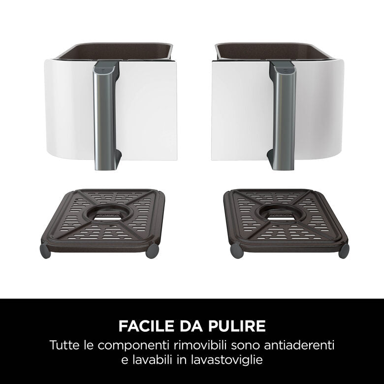 Ninja AF400EU Doppia 9,5 L Indipendente 2470 W Friggitrice ad aria calda Bianco