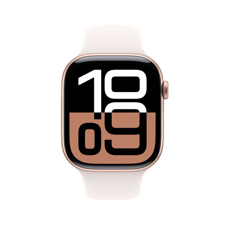 APPLE Watch Series 10 GPS 46mm in alluminio color oro rosa con cinturino Sport rosa fard - S/M