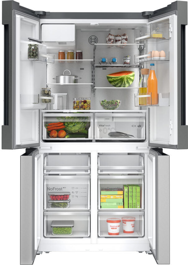 Bosch KFI96APEA Serie 6 Frigorifero Side By Side Da Libera Installazione, No Frost, Tecnologia Multi-Airflow, Classe E, Acciaio Anti-impronta