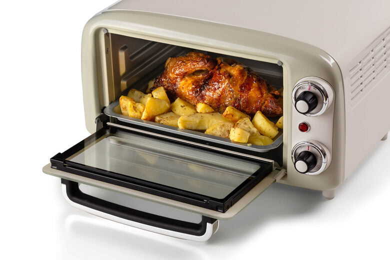 Ariete 3919 Forno Elettrico Vintage, 800W, Capacità 10L, Doppio vetro, Retrò, Beige