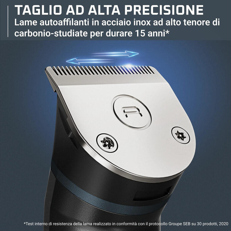 Rowenta X Series 700 Regolabarba Multifunzione 14-in-1 da Uomo, Lame Autoaffilanti in Acciaio Inox ad Alto Tenore di Carbonio, TN9650
