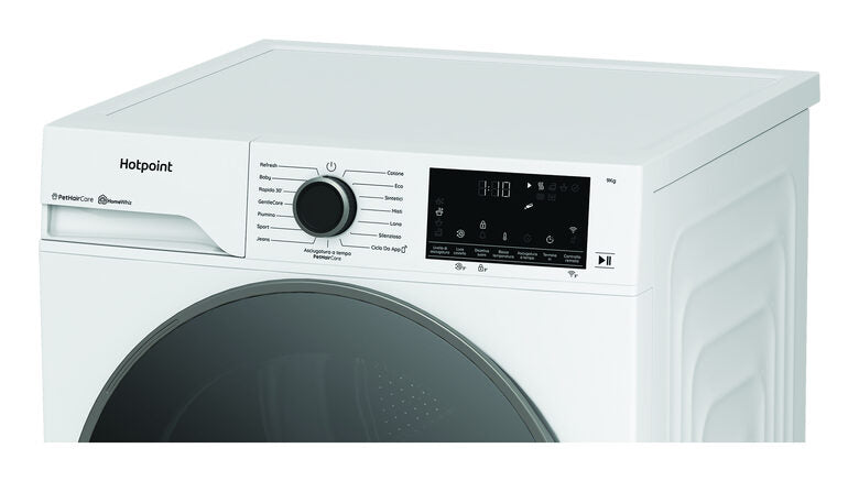 Hotpoint Ariston HPT 96D BS IT Asciugatrice A Libera Installazione 9 Kg, Pompa Di Calore Délica, PetHairCare, Classe A, Bianco