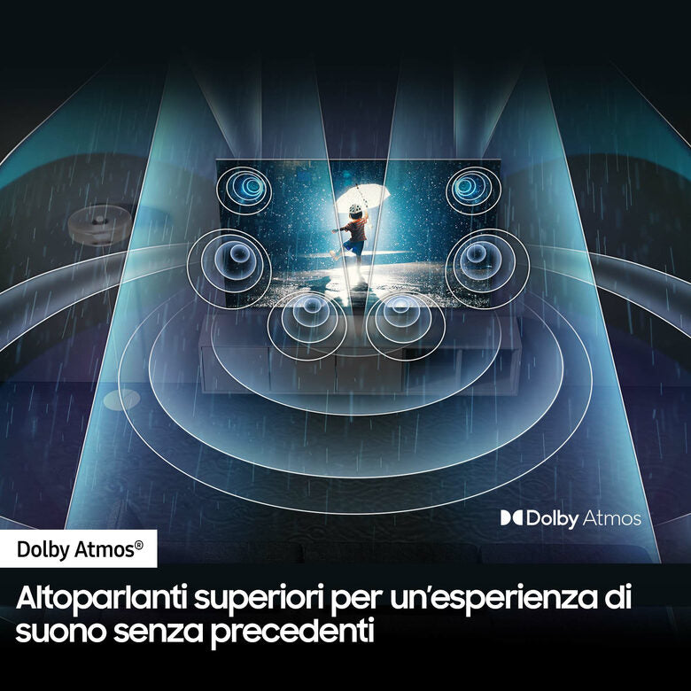 Samsung QE85LS03DAUXZT Televisione Smart TV 85 Pollici Qled 4K The Frame Black Matte Display Processore Quantum 4K Modern Frame Design Dolby Atmos