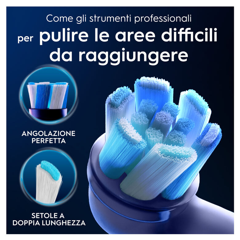 Oral-B Testine di Ricambio iO Series Ultimate Clean, Testine Rotonde Originali, Setole CrissCross per pulizia e rimozione della placca avanzate e in profondità. 3 Testine