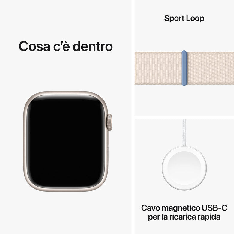 Apple Watch Series 9 GPS + Cellular Cassa 45mm in Alluminio Galassia con Cinturino Sport Loop Galassia