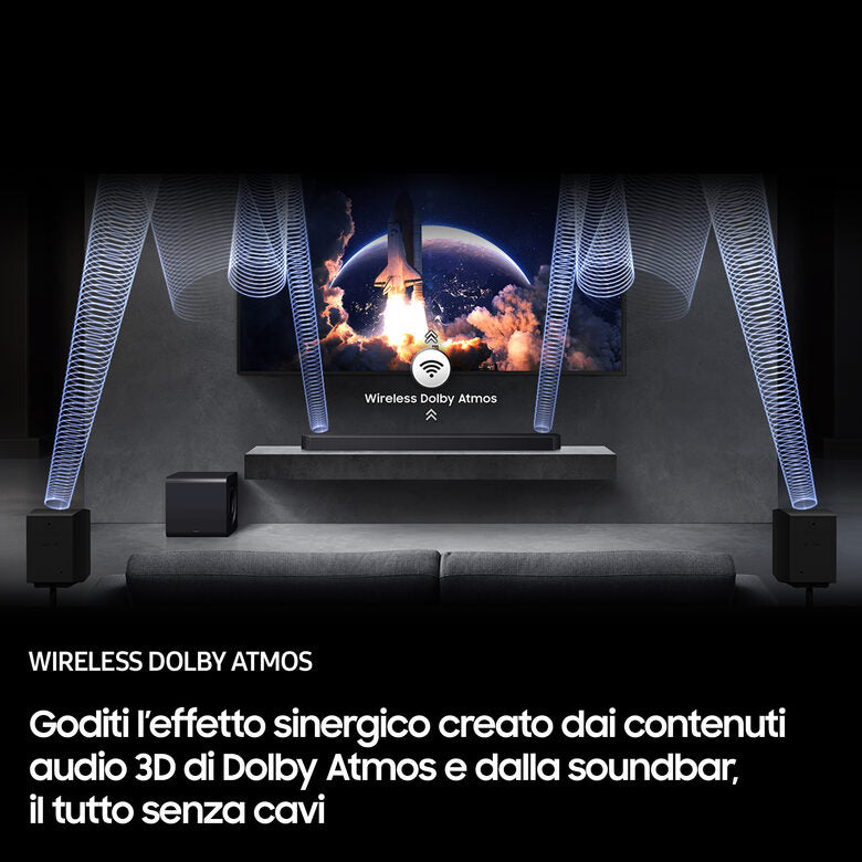 Samsung Soundbar HW-Q990F/ZF, Audio 11.1.4 canali, Wireless Dolby Atmos, 2025