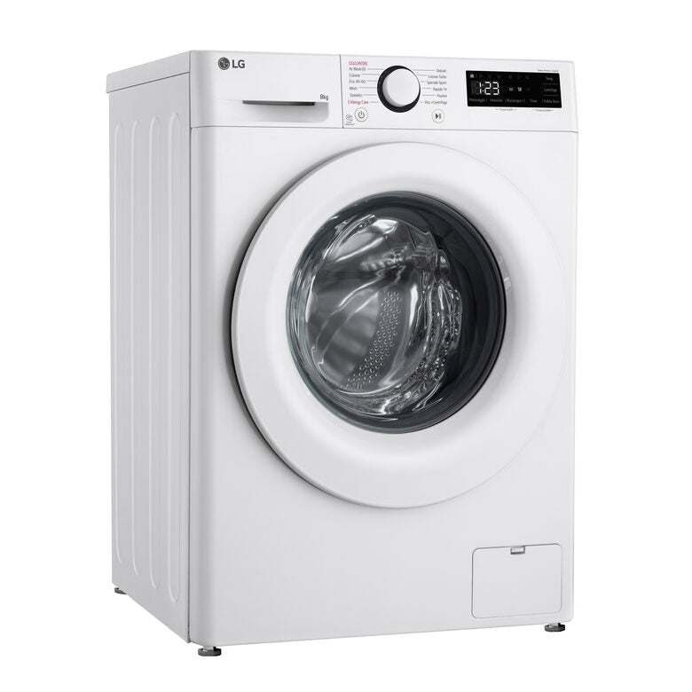 LG F2R3S08NSWW Lavatrice 8kg AI DD, Classe A-10%, 1200 giri, Vapore, AI Wash