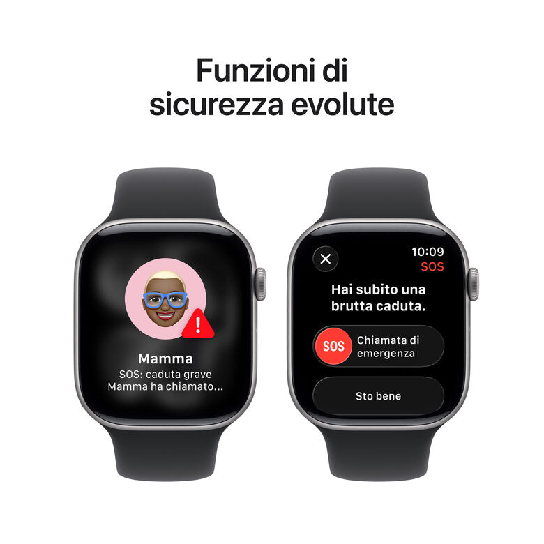 Apple Watch Series 11 GPS 46mm Cassa Alluminio Grigio Siderale con Sport Band Nero - S/M