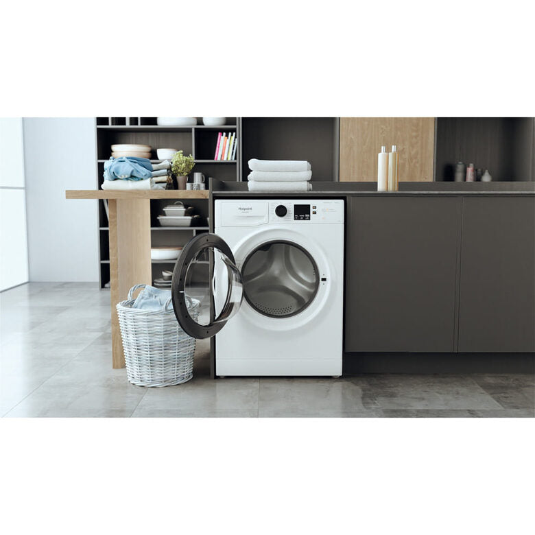 Hotpoint Ariston NF1046WKIT Lavatrice A Libera Installazione 10 Kg, 1400 Giri, Steam Hygiene, Anti Allergy, Antimacchia, Classe A, Bianco