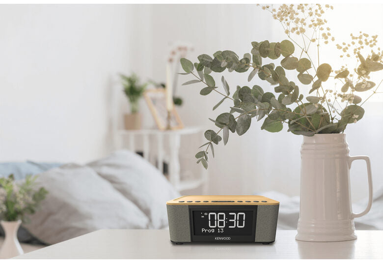 Kenwood Electronics CR-ST40DAB-M Orologio Digitale Beige, Nero, Legno