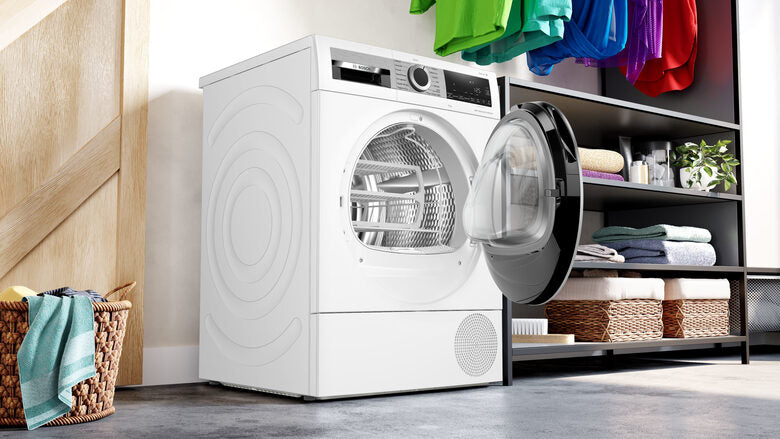 Bosch WQG245D0IT Serie 6 Asciugatrice A Libera Installazione 9 Kg, Pompa Di Calore, Condensatore Autopulente, Auto Dry, Classe C, Bianco