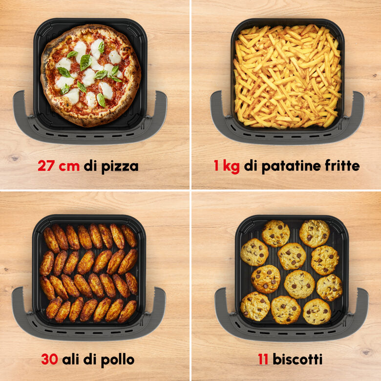 Moulinex Easy Fry XL Surface, Friggitrice ad Aria 1kg, Grande Superficie di Cottura, Doppia Resistenza, Visore per Monitorare la Cottura