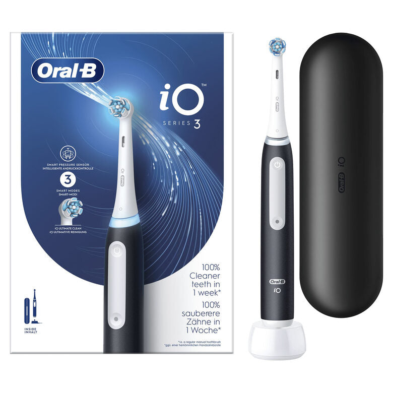 Oral-B Spazzolino Elettrico iO 3 Nero, 1 Testina