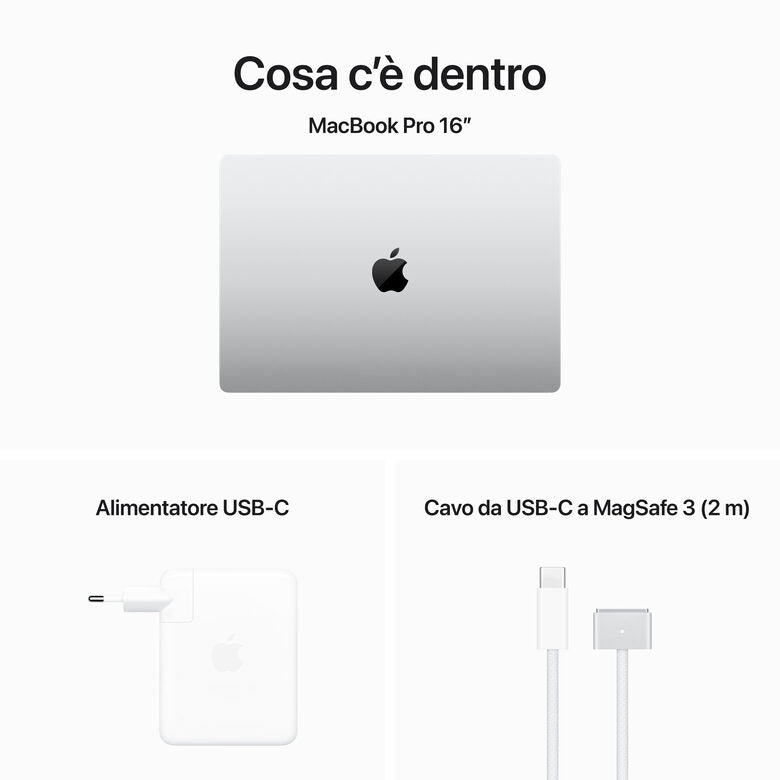 Apple MacBook Pro 16'' M3 Pro chip con 12‑core CPU e 18‑core GPU, 18GB, 512GB SSD - Argento