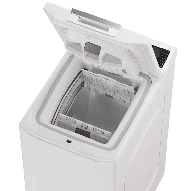 Haier THASN286TM5-S T Series 7 Lavatrice A Libera Installazione Carica Dall'alto 8 Kg, 1200 Giri, Classe A, Bianco, Inverter, Vapore, Wi-fi