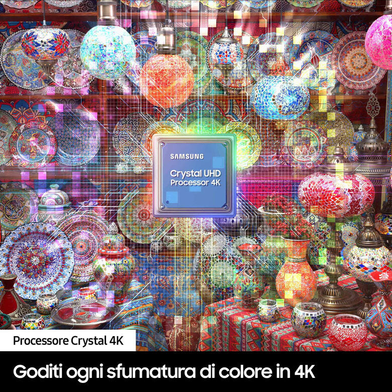 Samsung UE98DU9070UXZT Televisione Smart TV 98 Pollici Led 4K Crystal Uhd Wi-Fi Graphite Black Processore Crystal Upscaling Slim Look OTS Lite