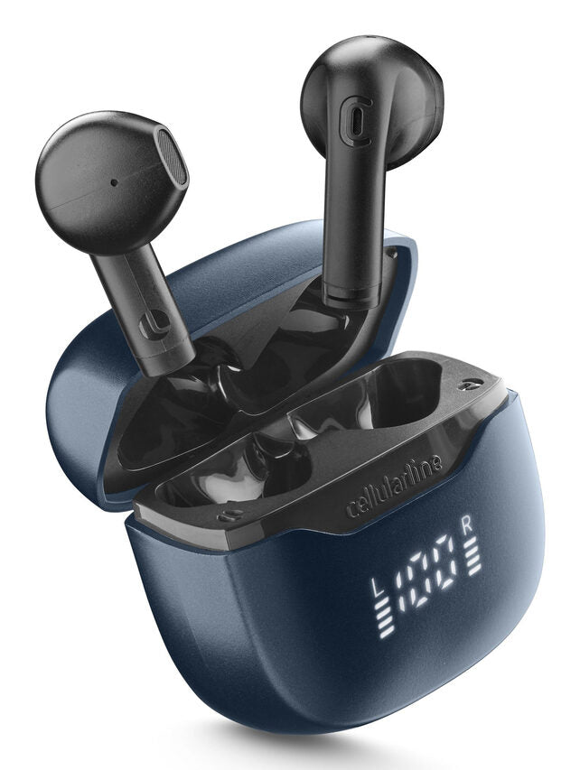 Cellularline Core Pro Auricolari Bluetooth con custodia di ricarica, display LED e funzione ENC