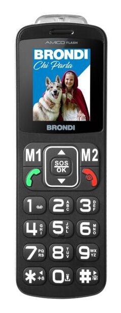 Brondi Amico Flash 5,08 cm (2") Nero Telefono di livello base
