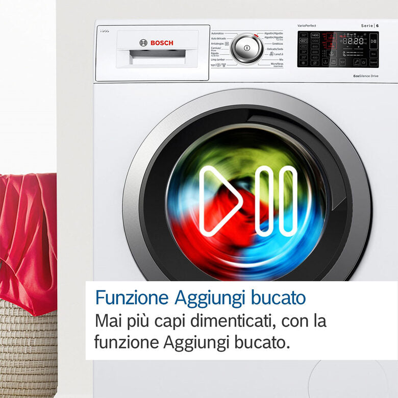 Bosch WGG254Z6II Serie 6 Lavatrice A Libera Installazione 10 Kg, 1400 Giri, Activewater Plus, Iron Assist, Classe A, Bianco